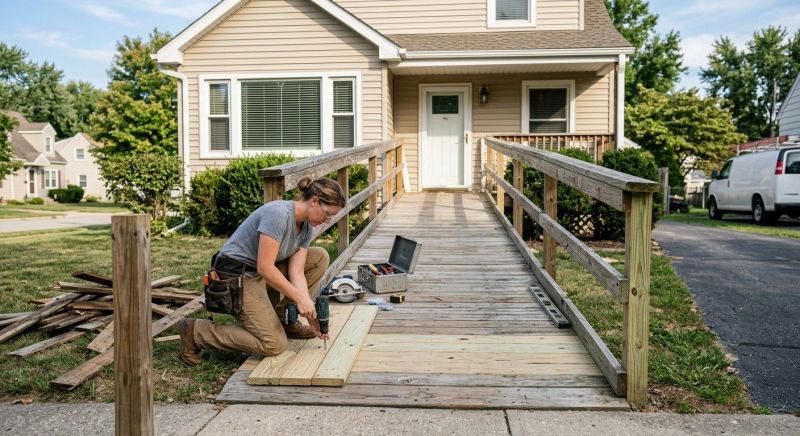 Hardwood Ramp Installation in Conroe, TX